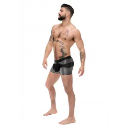 male power Boxer sexy IRON CLAD Noir-Argenté